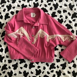 Fashion Brand Company Pink Fringe Jacket